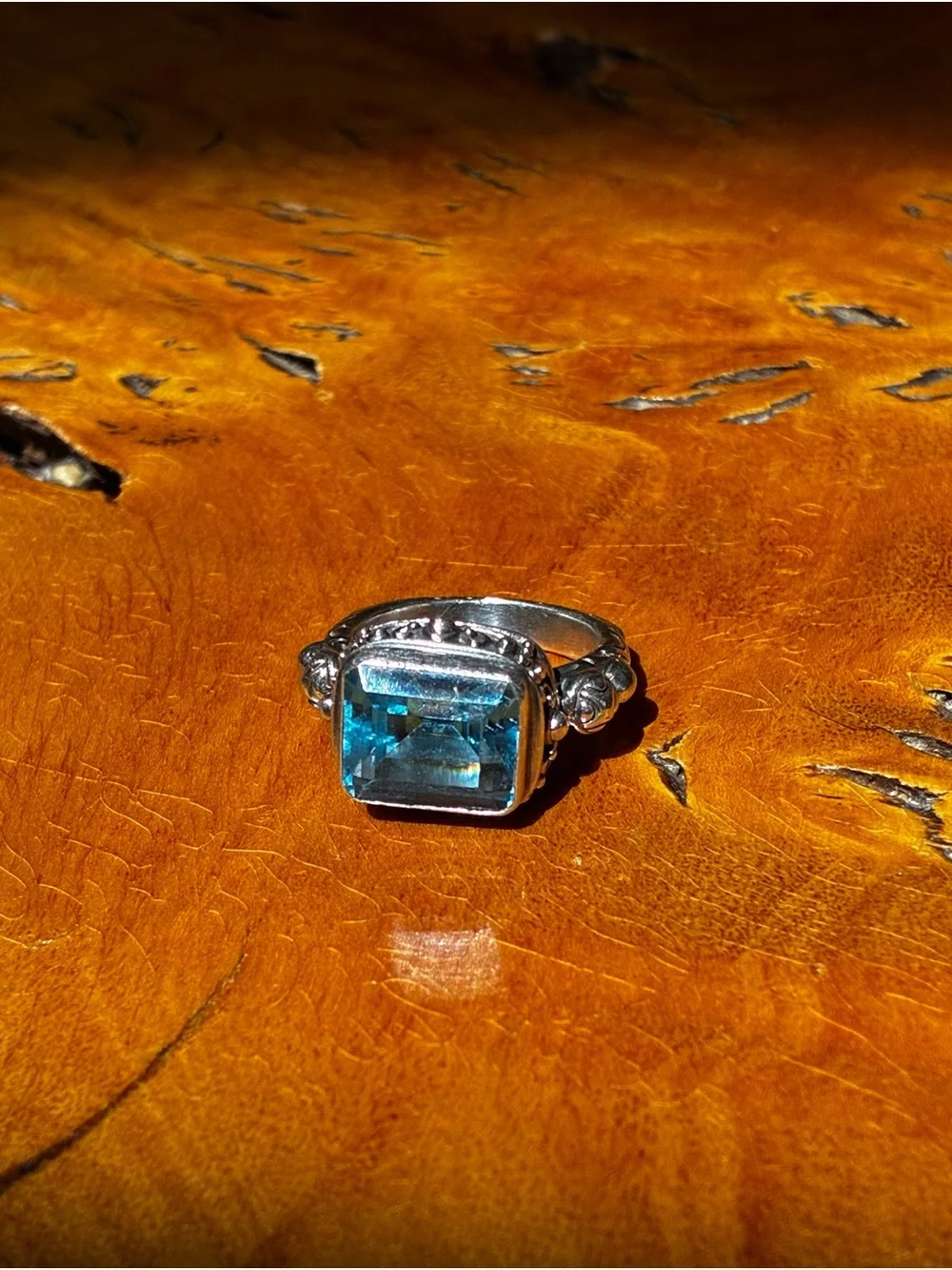 Blue Topaz Sterling Silver Ring - Classic Women's Statement